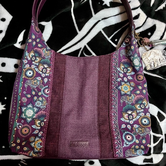 Sakroots purple paisley tote bag with charms - Picture 1 of 5